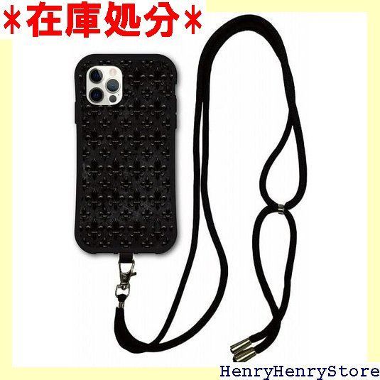 スマホショルダー付 iPhone 15 ケース スマホケース i-coronケース アイフォン15 カバー 耐衝撃 保護 TPUケース スマホカバー ユリ 百合の紋章 メンズ 1282