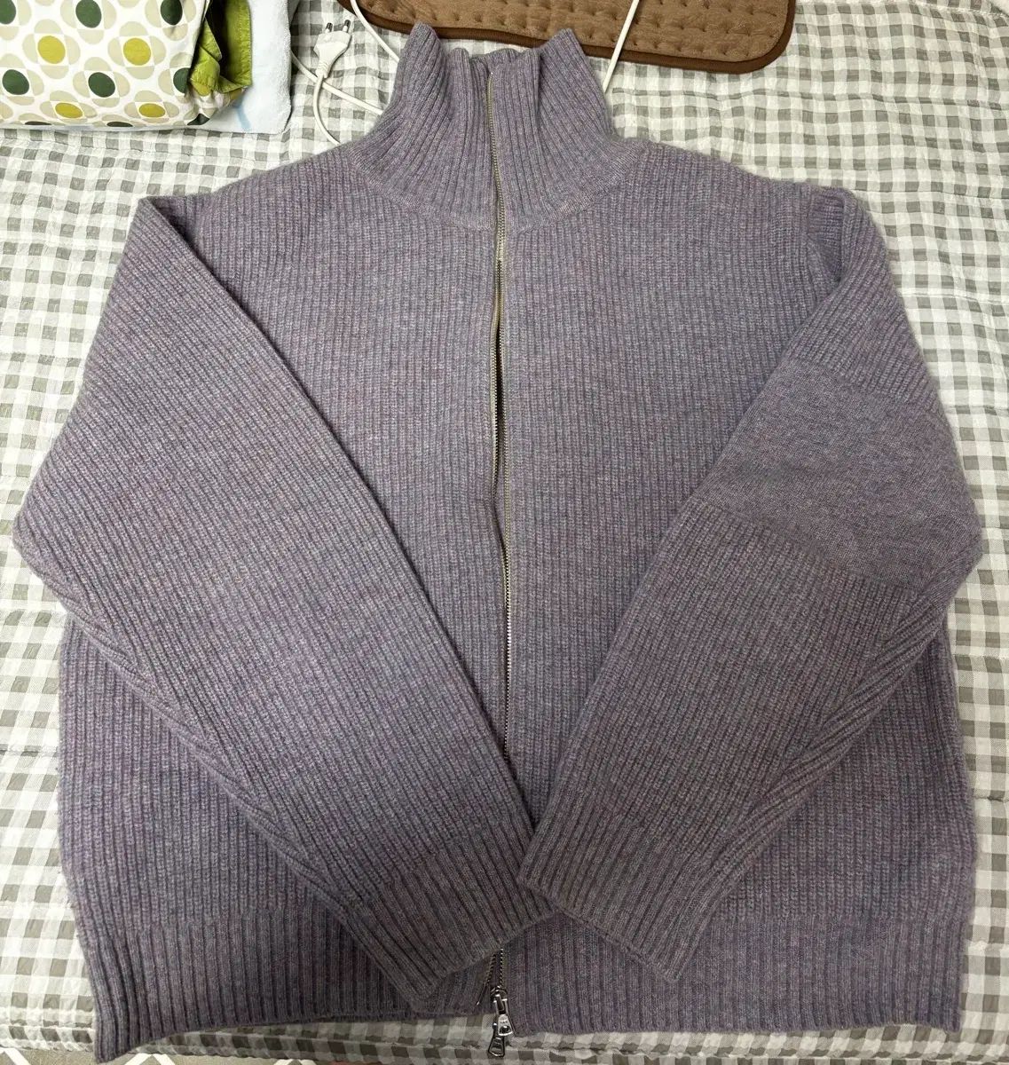 Horlisun(ホーリーサン) ニット ジップアップ ラベンダー L