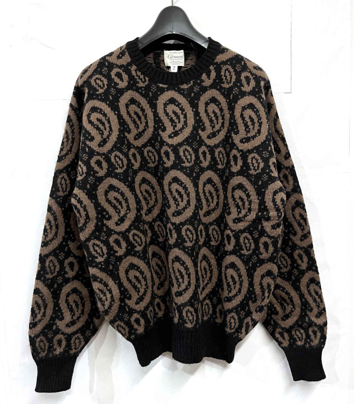 90 s ユーロヴィンテージ デッドトック Glenmont グレンモント ペイズリー柄 シェットランドウール ニット