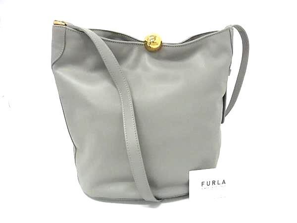FURLA フルラ ショルダーバッグ スフェラ グレー ソフト レザー