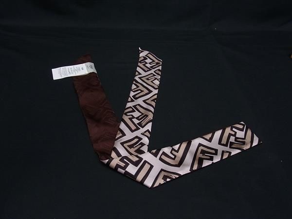 FENDI フェンディ スカーフ ラッピー FXT011 ベージュ系 シルク100