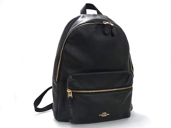 COACH コーチ リュックサック チャーリー F 29004 ブラック レザー ナイロン ユニセックス ゴールド金具