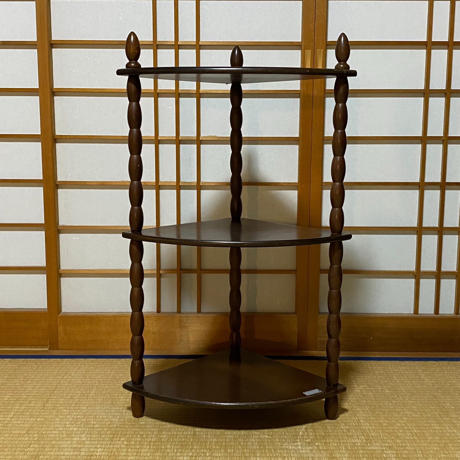 Najico ナジコ 木製コーナーラック 三角ラックウッドラック 3段 W約