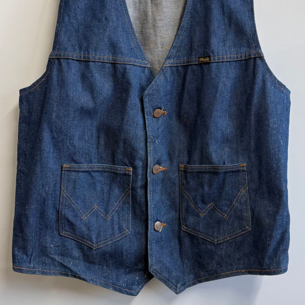 70's vintage ビンテージ Wrangler ラングラー デニムベスト コットン