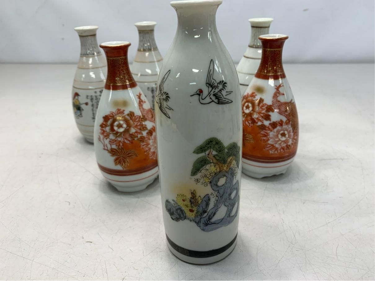 貴重 昭和レトロ 徳利 とっくり 九谷焼 まとめ売り 8点セット