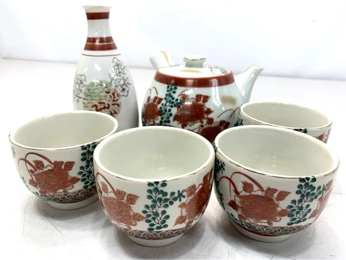 貴重 九谷焼 急須 湯呑み 徳利 茶器 レトロ アンティーク ヴィンテージ