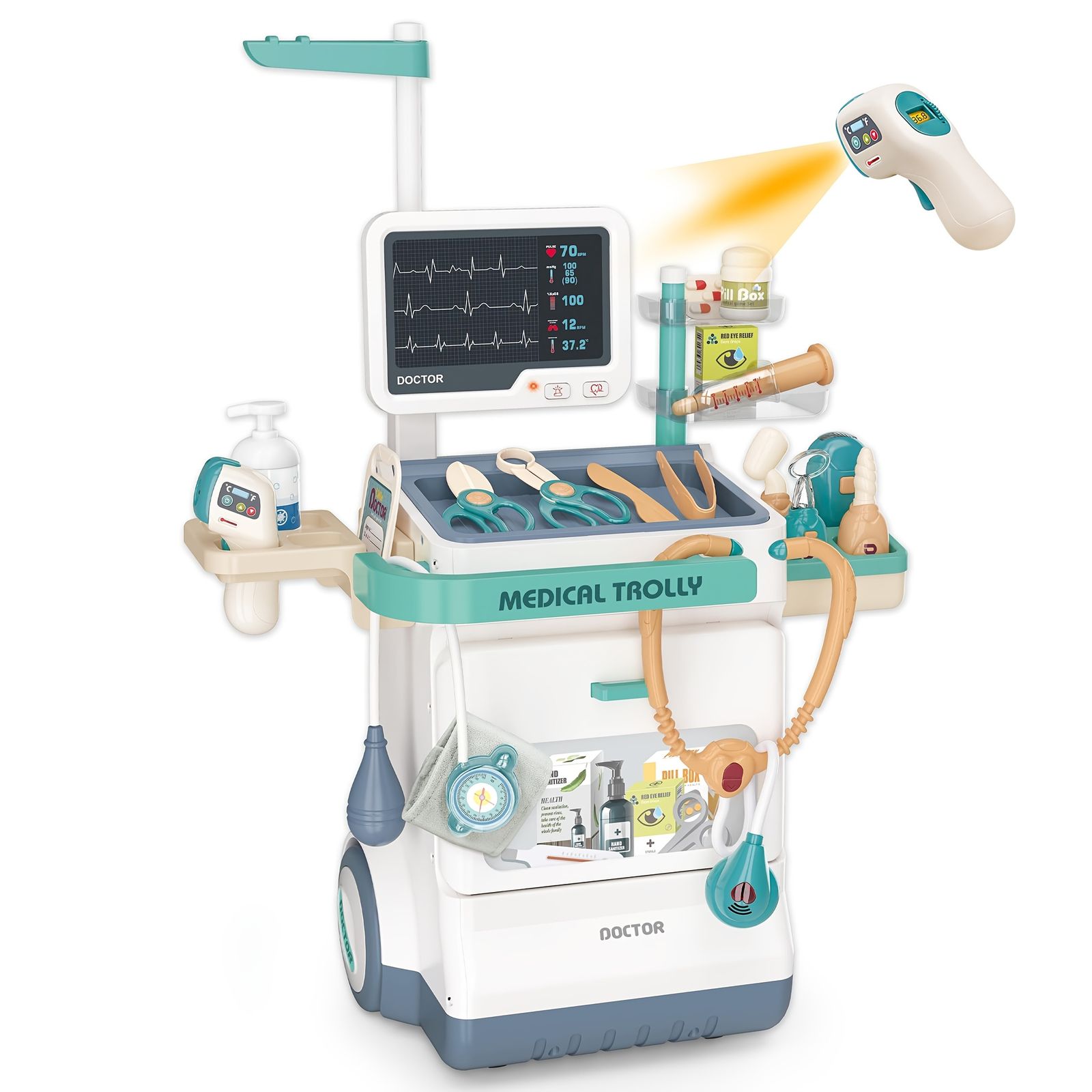 27点セット】お医者さんごっこ 知育玩具 医療キット 聴診器/顕微鏡付き