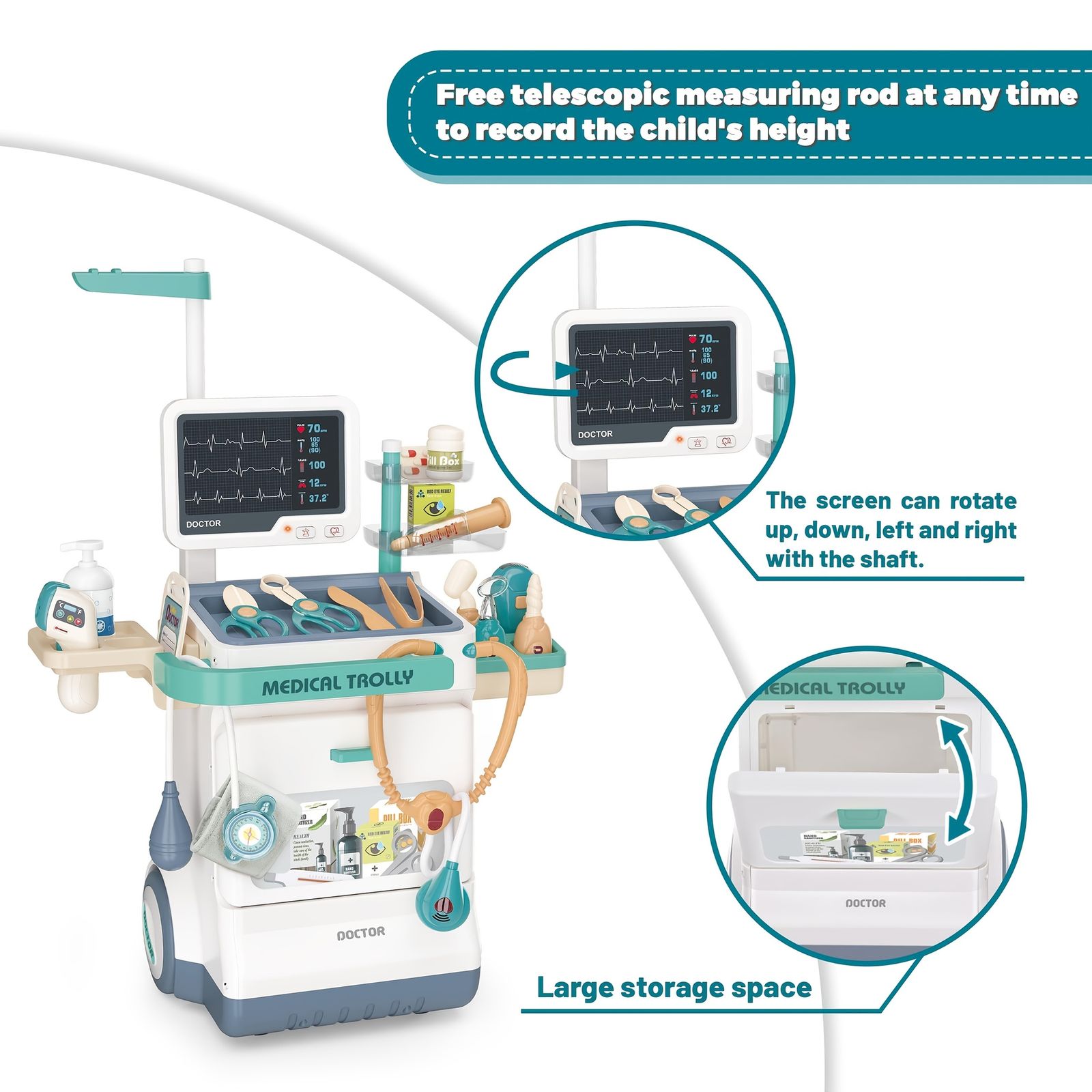 27点セット】お医者さんごっこ 知育玩具 医療キット 聴診器/顕微鏡付き