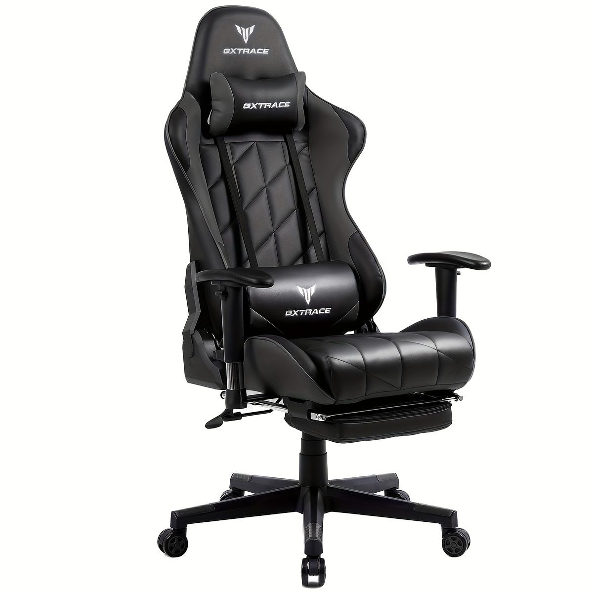 165リクライニング エルゴノミック ゲーミングチェア オットマン付 パソコンチェア リクライニング デスクチェア オフィスチェア アームレスト ヘッドレスト 高さ調整 疲れない ゲーム テレワーク 在宅勤務 ブラック