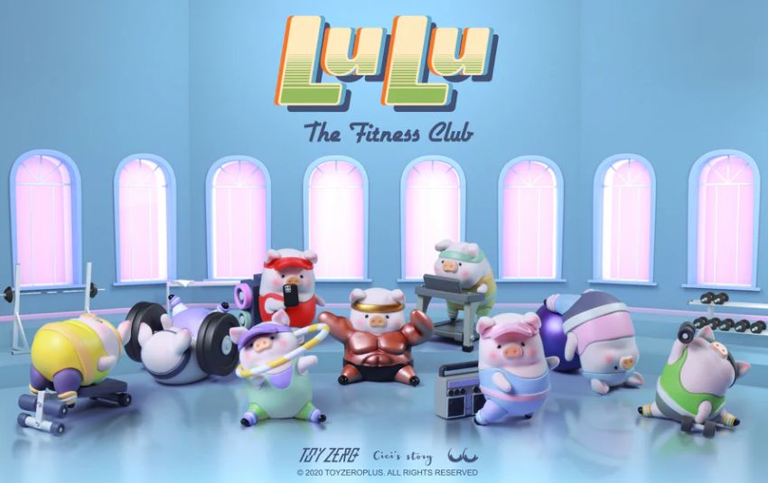 ルル ピギー LuLu the Piggy 子豚 フィットネスクラブ トレーニングThe Fitness Club ブラインドボックス 全8種 セット 売り TOYZEROPLUS