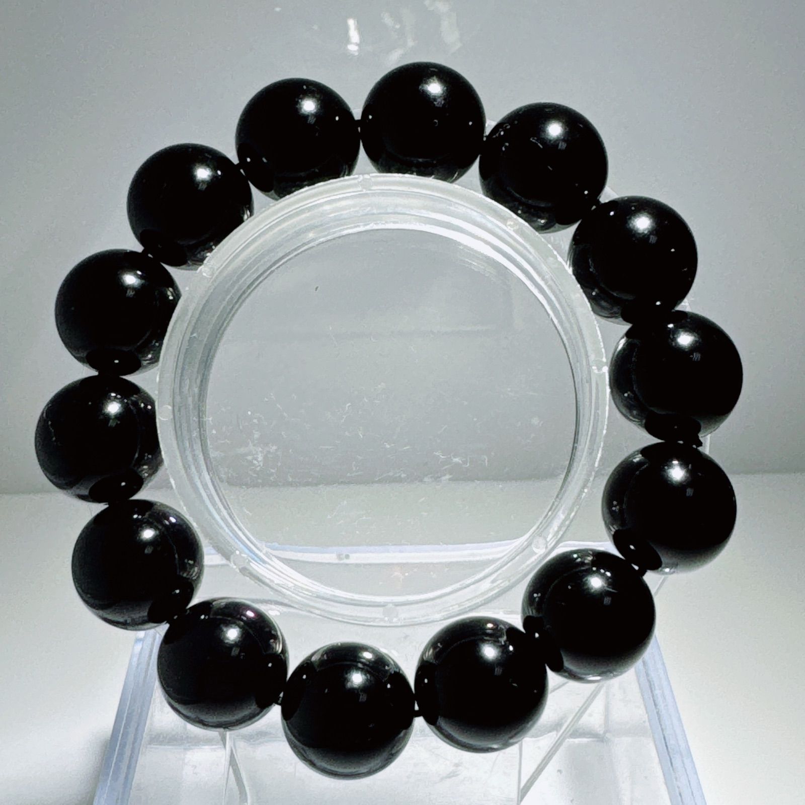 天然モリオンブレスレット黒水晶ブレスレットNO25-2423