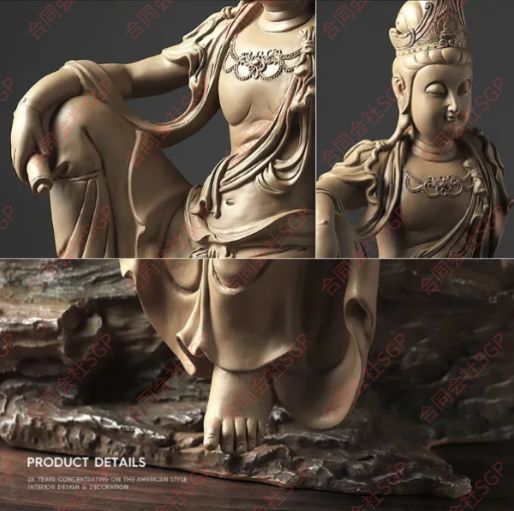 極上品☆自在観音菩薩禅意仏像置物 職人手作り - メルカリ