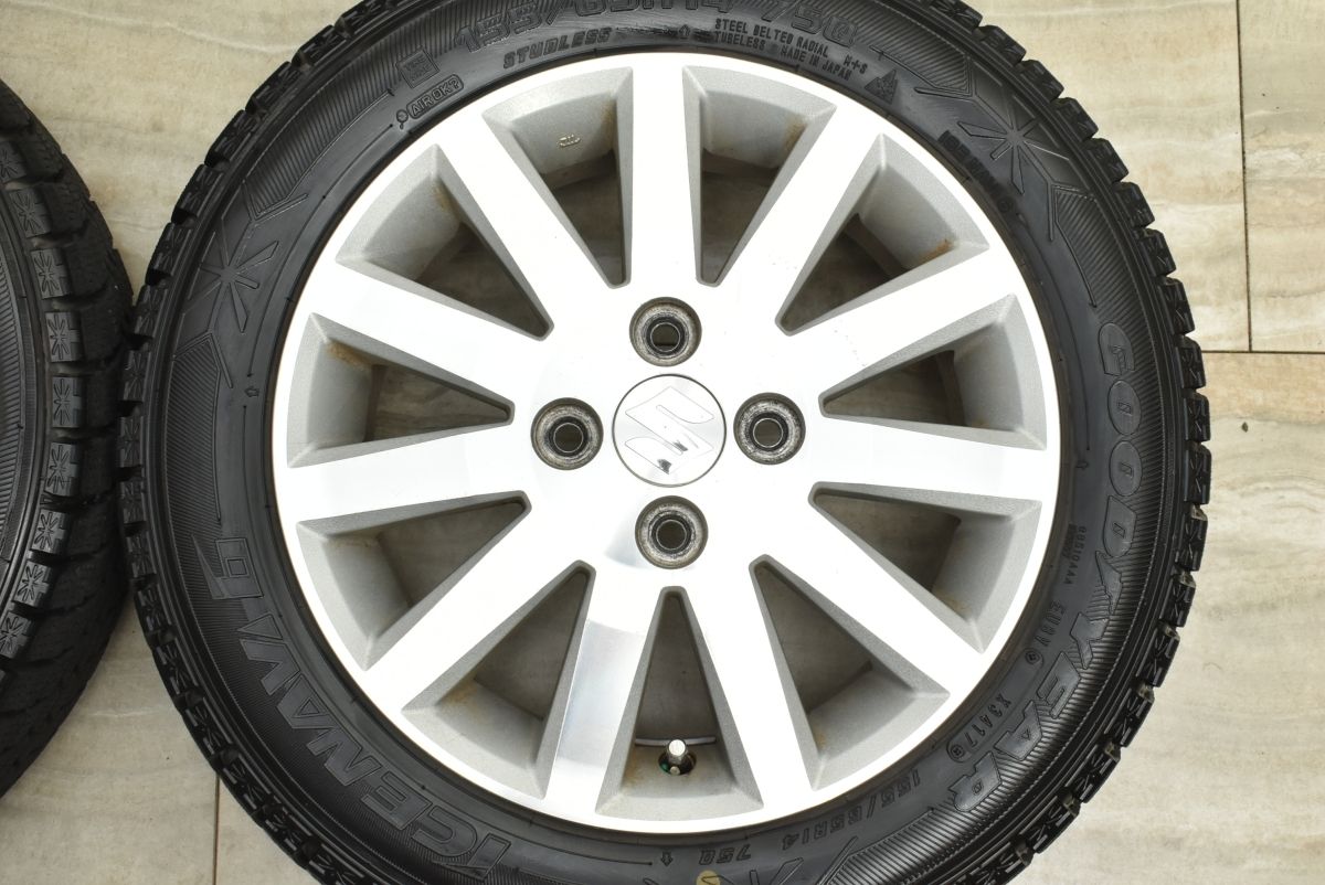  ワゴンR 14 in 4 5 J 50 PCD 100 グッドイヤー アイスナビ6 155 65 R アルト スペーシア 流用などにも 14インチ タイヤ ホイールセット