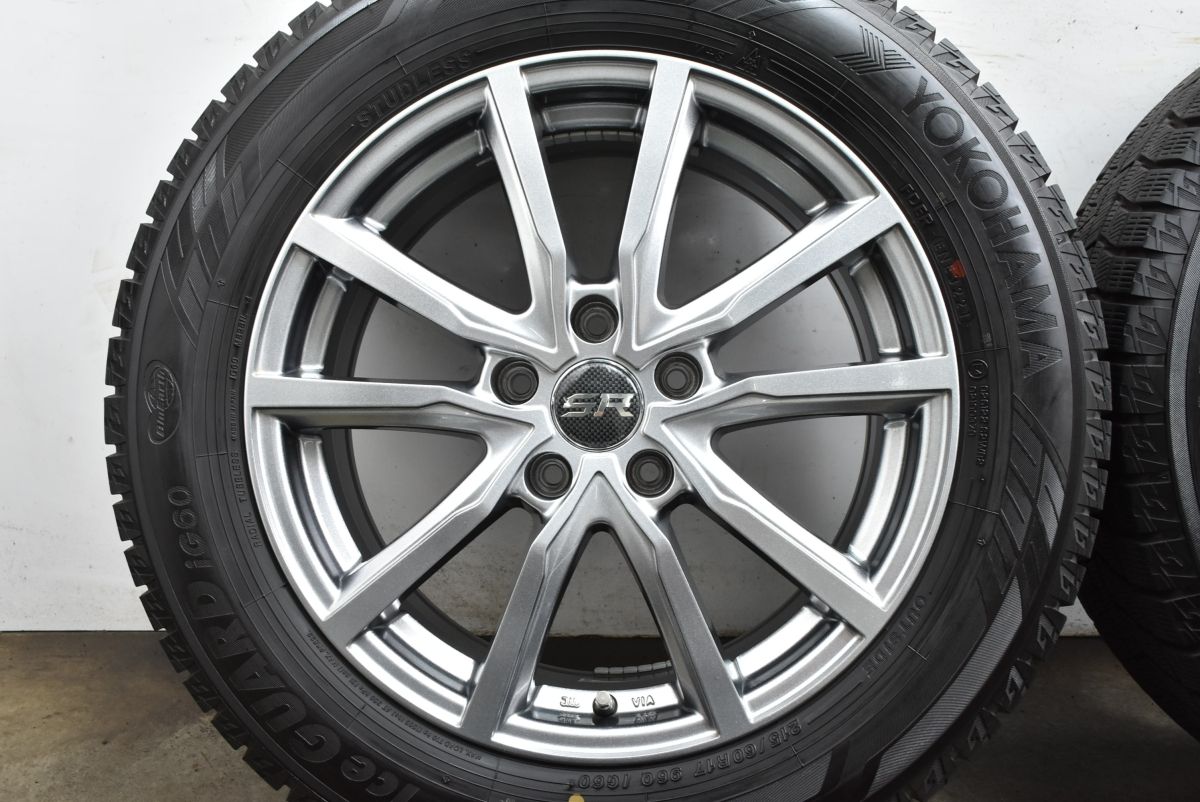  バリ溝品 SR 17 in 7 J 48 PCD 114 3 ヨコハマ アイスガード IG 60 215 R カローラクロス CX 30 MX オデッセイ ヴェゼル 17インチ タイヤ ホイールセット