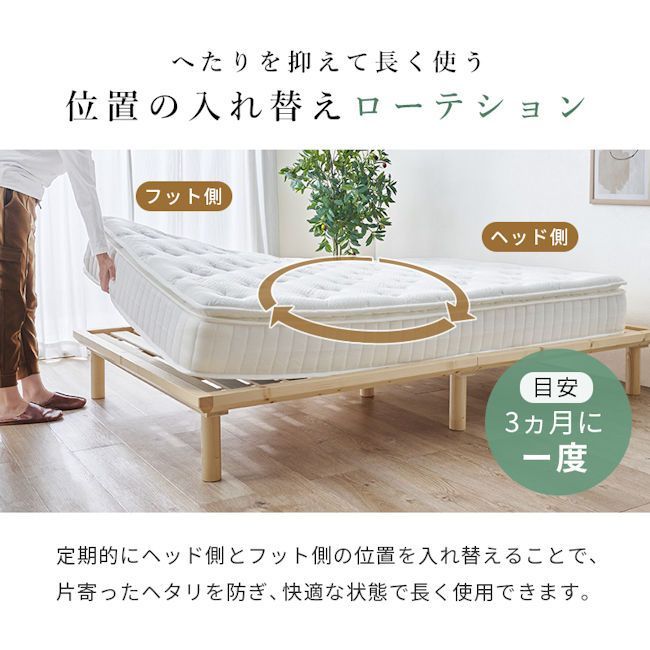 ピロートップ付ポケットコイルマットレス ダブル 極厚23cm 防ダニ 抗菌 