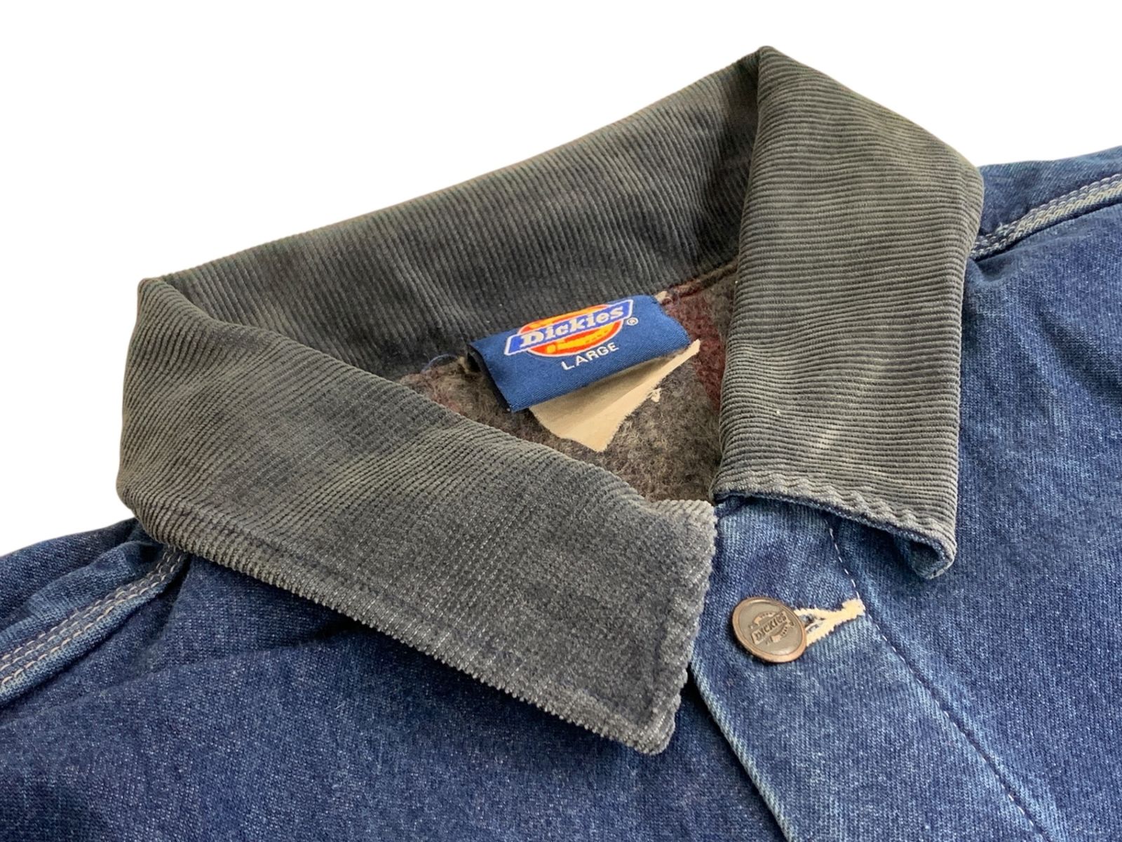 DICKIES (ディッキーズ) デニムカバーオール 裏ブランケット 襟