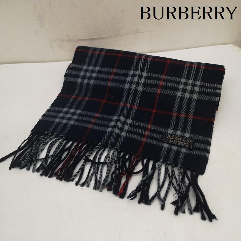 バーバリー ノバチェック ウール マフラー イングランド製 レディース
