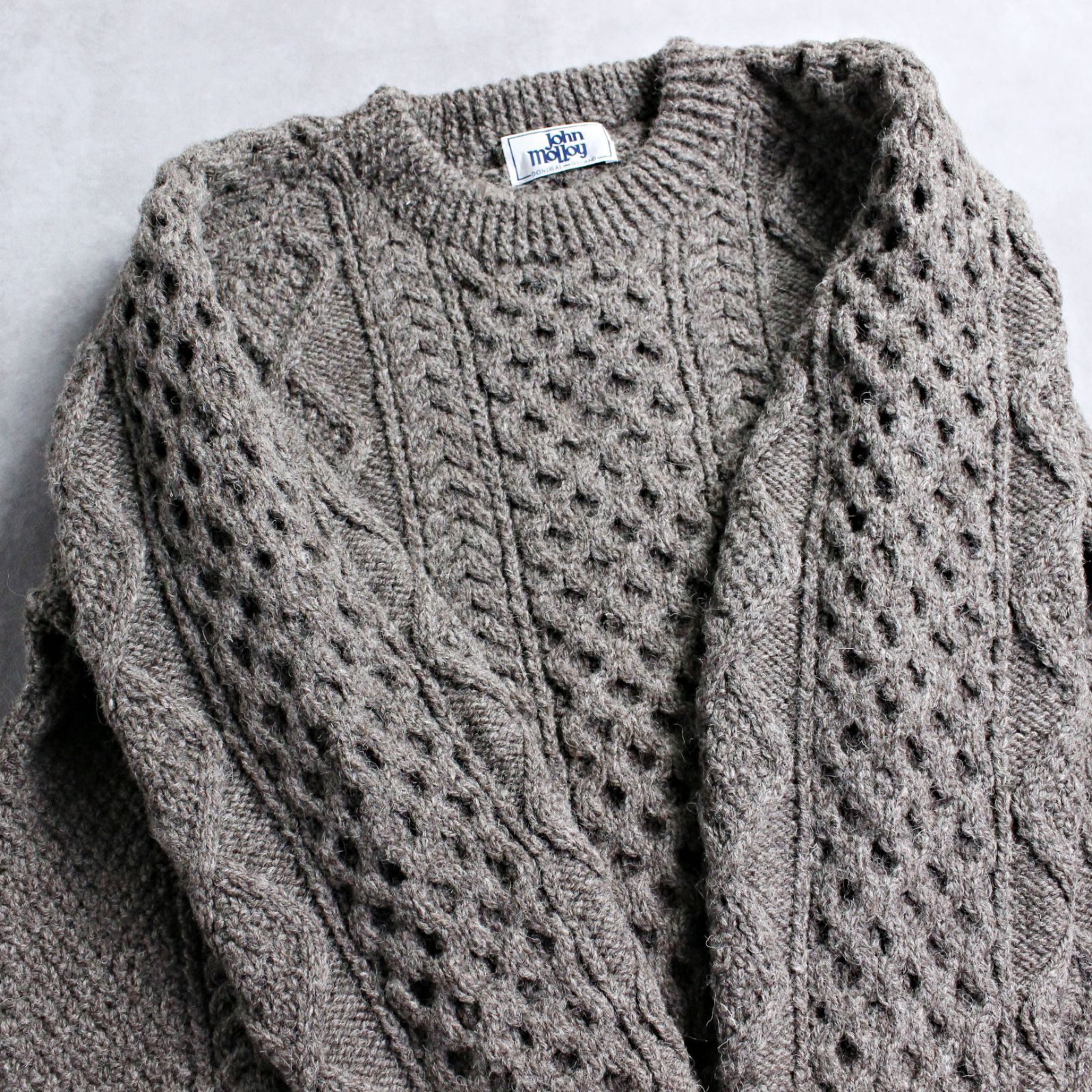 JOHN MOLLOY】アイルランド製 ジョンモロイ 肉厚ケーブル編み アラン