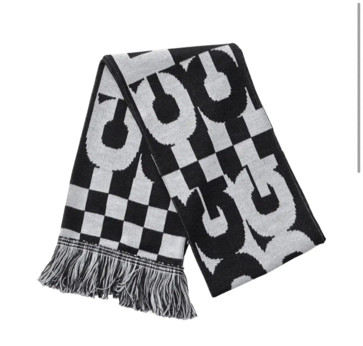 新品) CDG ロゴ CHECK マフラー 白 ブラック - メルカリ