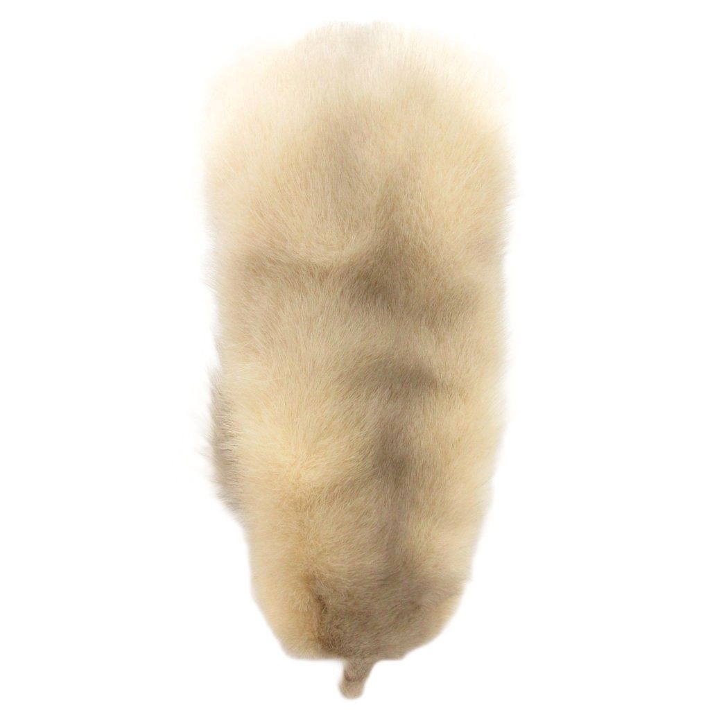 ティペット マフラー ミンクファー 顔付き 尻尾付き ベージュ グレー