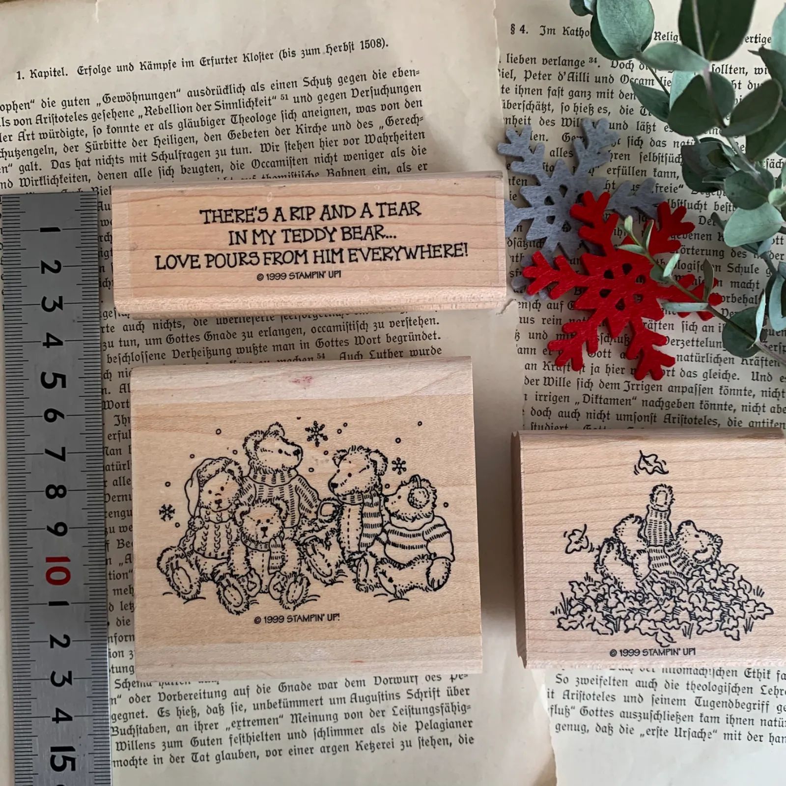 アメリカ製 ヴィンテージ スタンプセット くま テディベア 木製