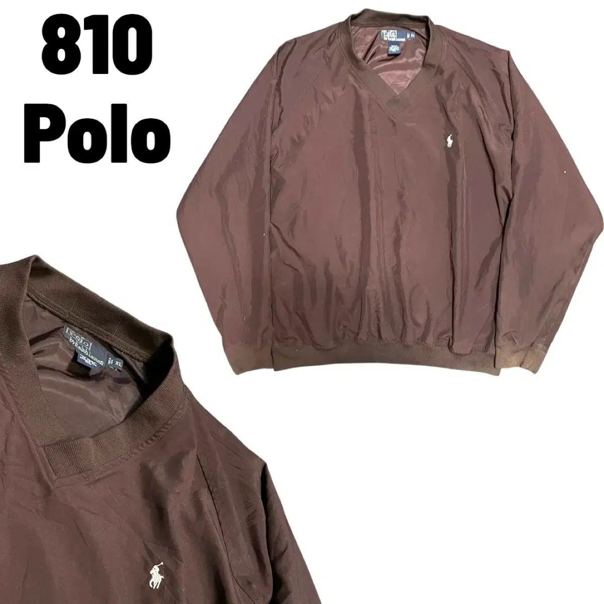 00s ポロ チョコ ブラウン オールドスクール ウォームアップ ウィンドブレーカー track Jaket XL