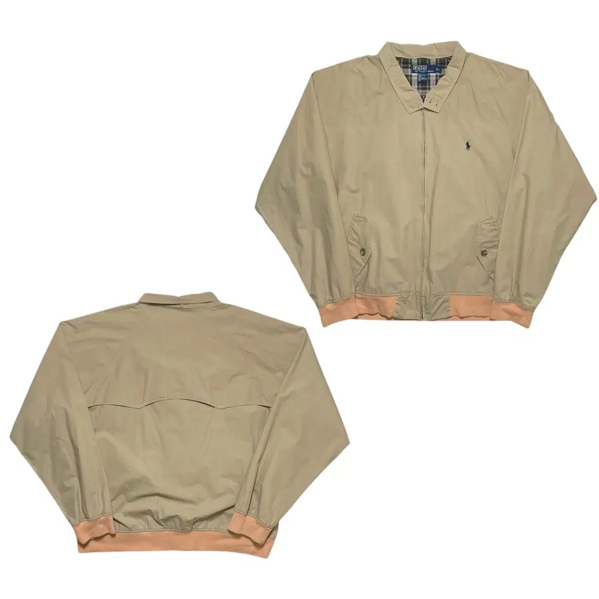 ポロラルフローレン ベージュ 裏地CHECK ブルゾン 購入 ジャケット L