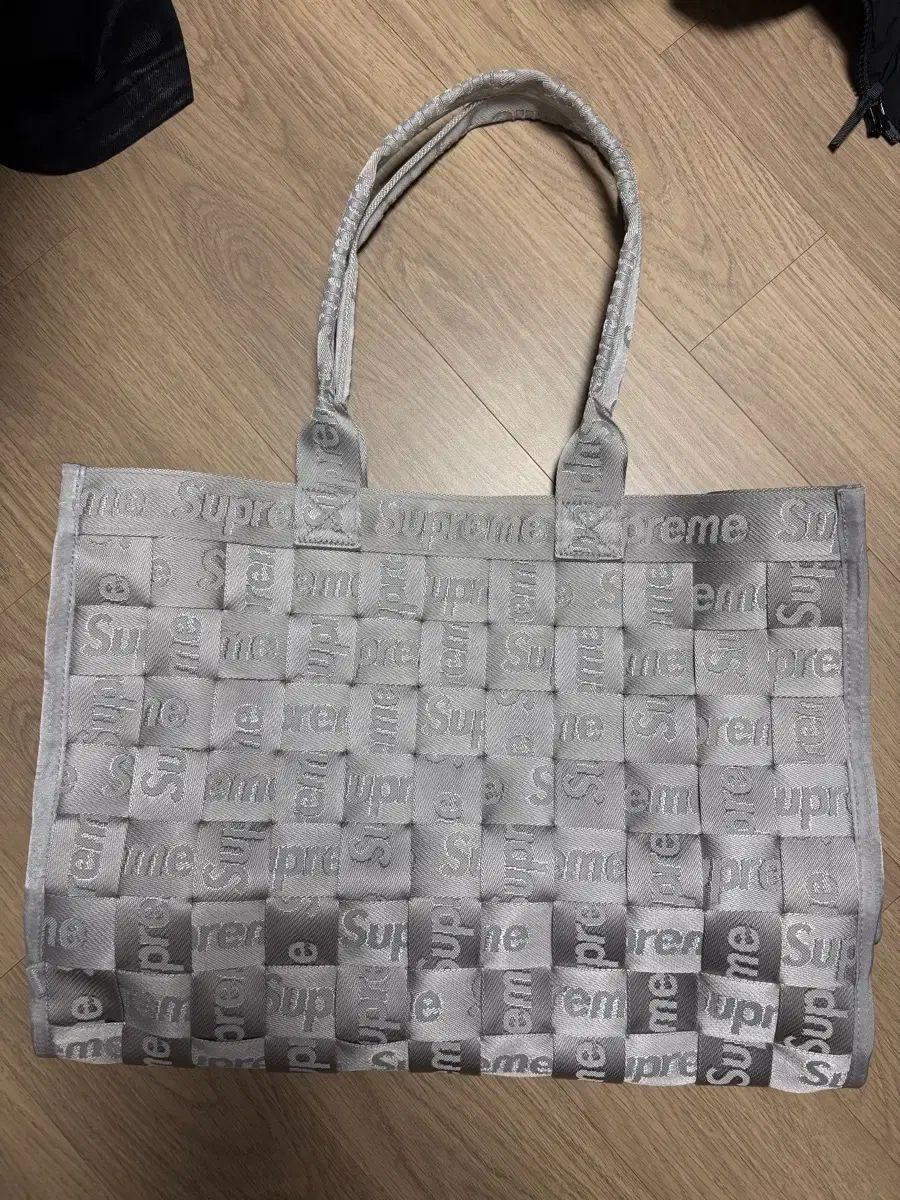 24 SS シュプリーム ウーブン トートバッグ グレー
