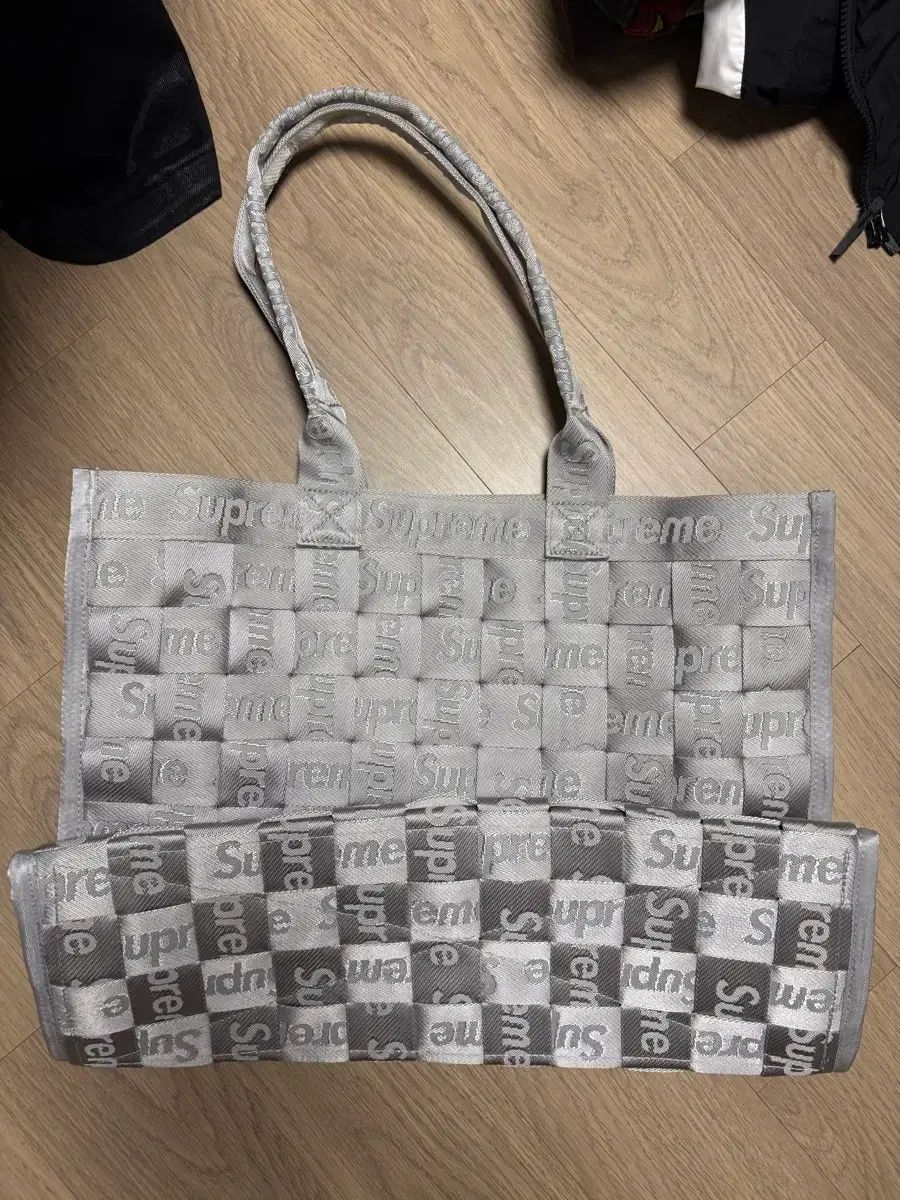 24 SS シュプリーム ウーブン トートバッグ グレー