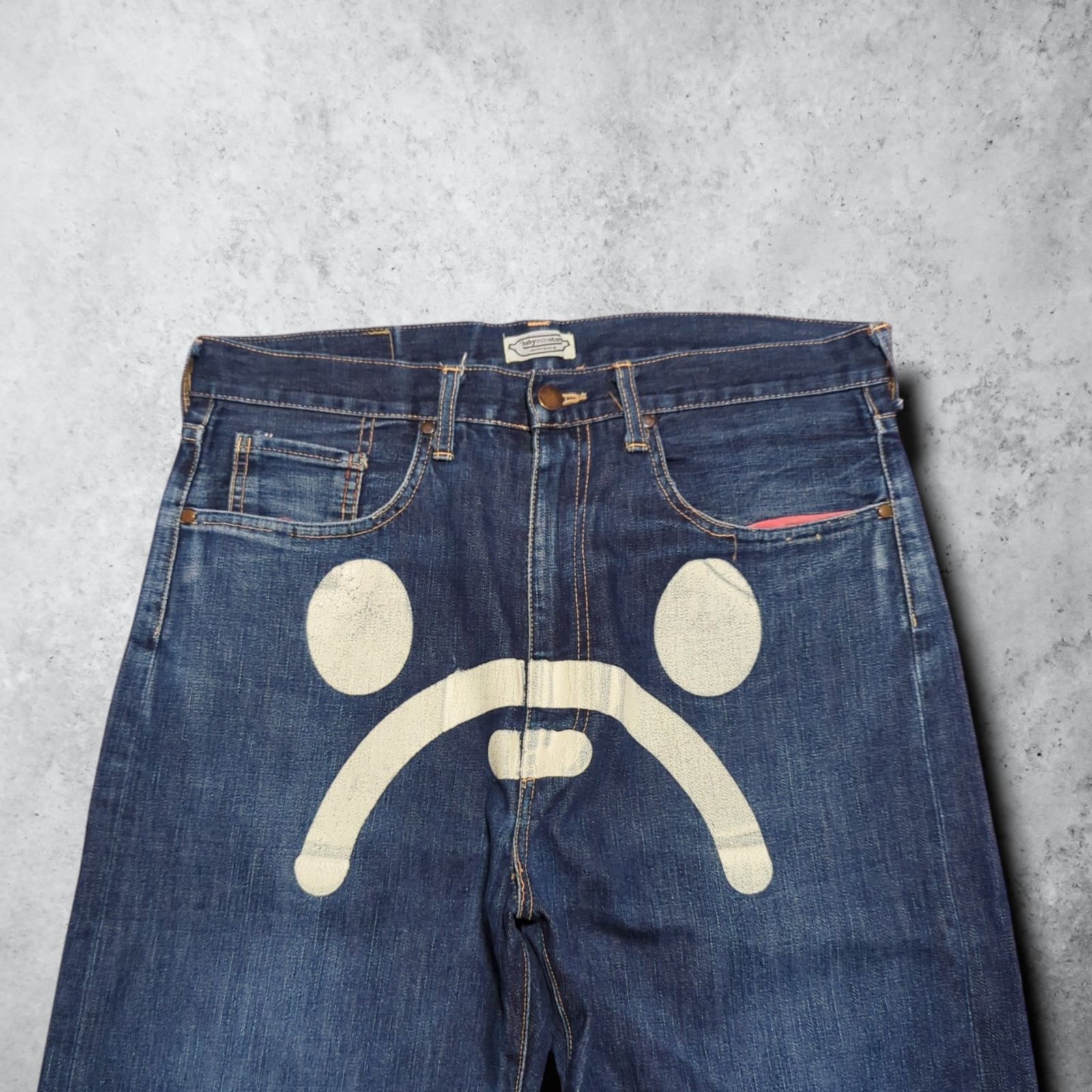 A BATHING APE ベビーマイロデニム　Mサイズ A BATHING APE(アベイシングエイプ) 00's BAPE BABY MILO printed