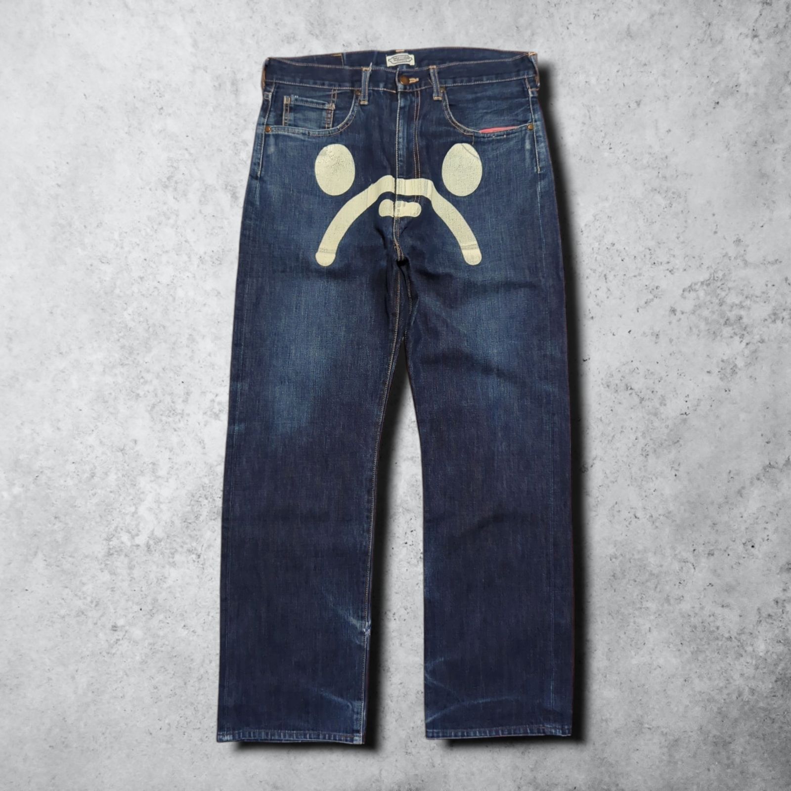 A・BATHING APE BAPE ストレートデニム ジーンズ MOUSSY×APEコラボ 