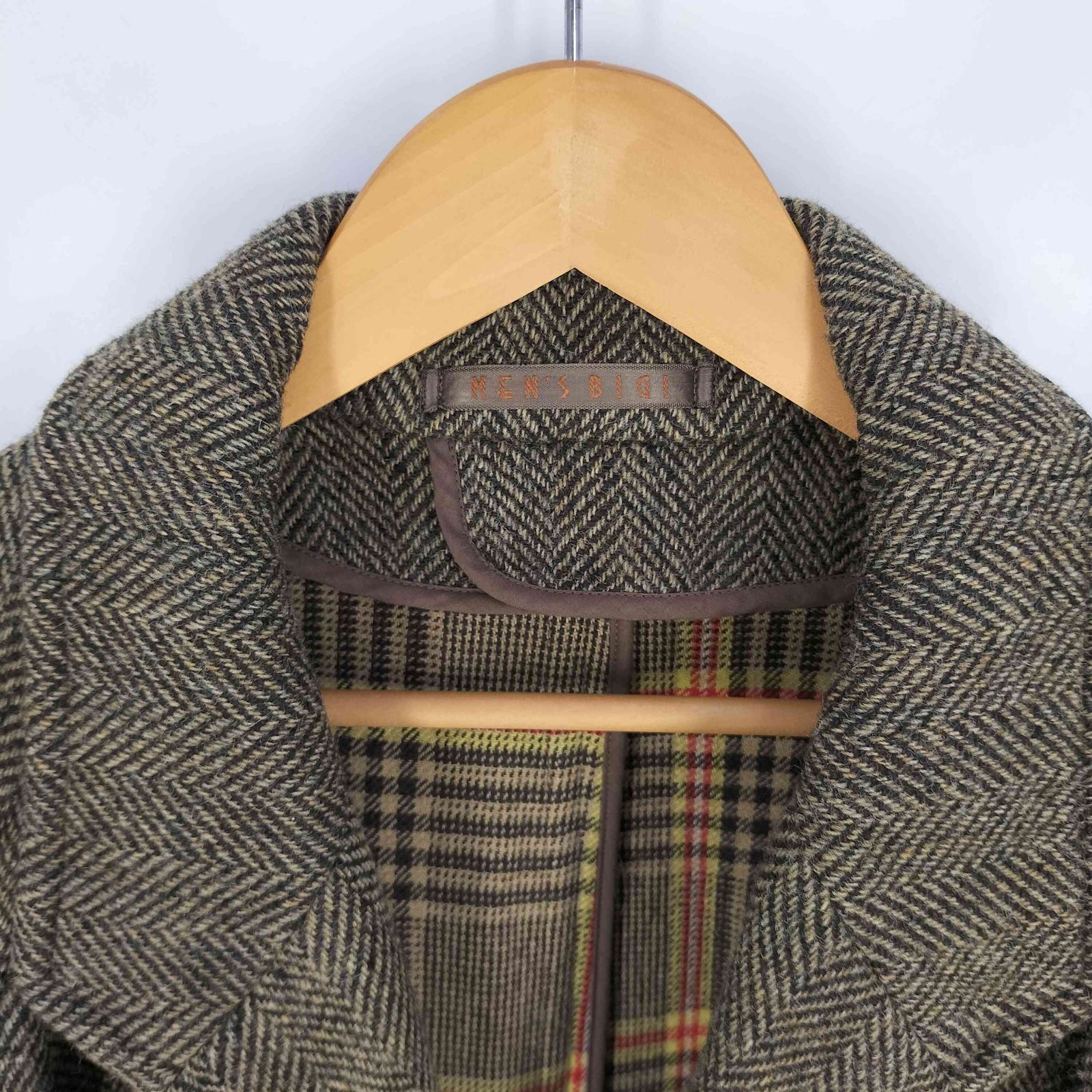 メンズビギ MENS BIGI ヘリンボーン ウールナイロン チェスターコート