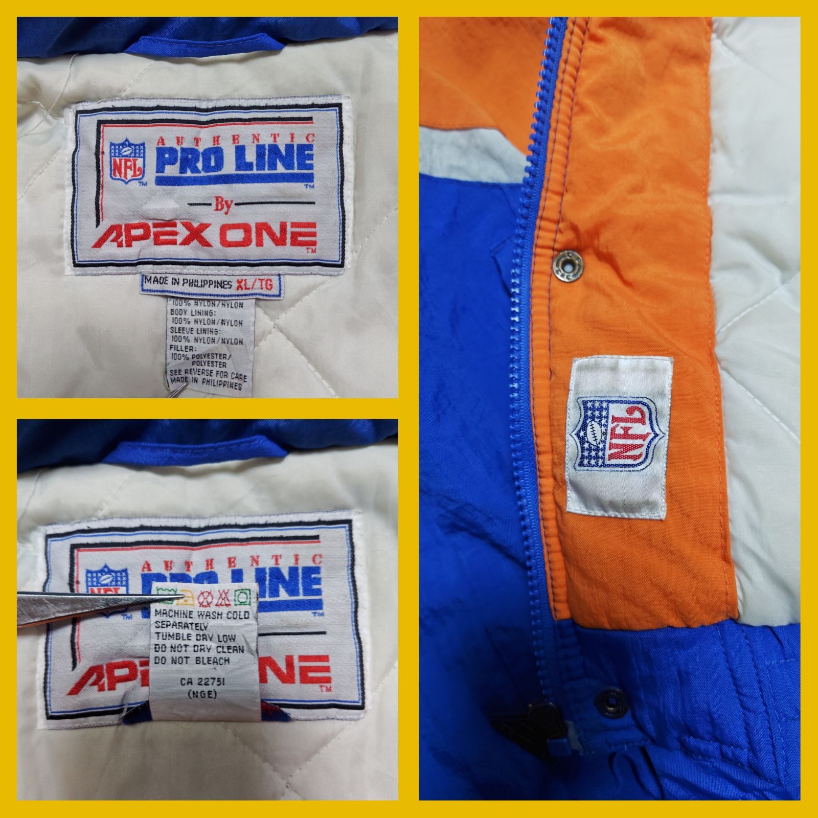 90s NFL Denver Broncos Apex One ナイロンジャケット AUTHENTIC PRO 