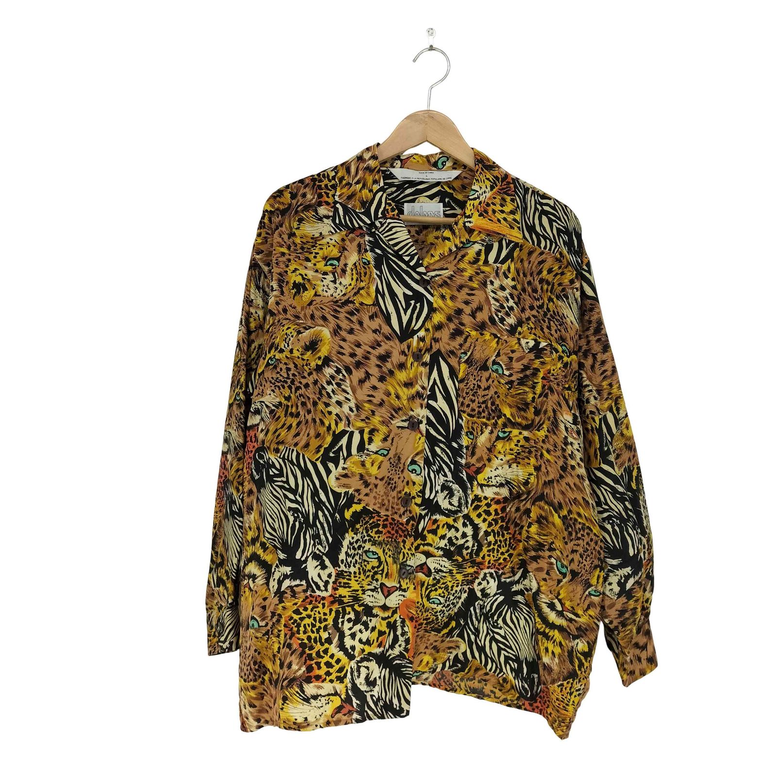 ユーズドフルギ USED古着 アニマル柄開襟シルクシャツ メンズ L - メルカリ