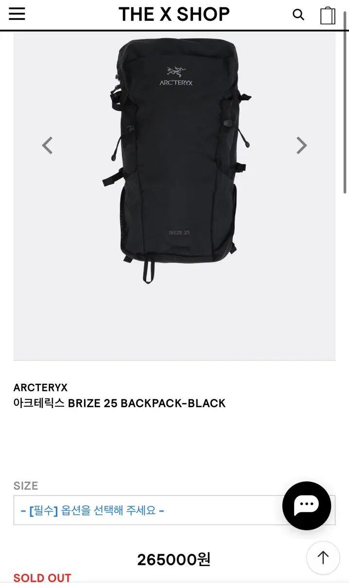 アークテリクス ブリーズ 25 ブラック バックパック BRIZE BACKPACK-BLA
