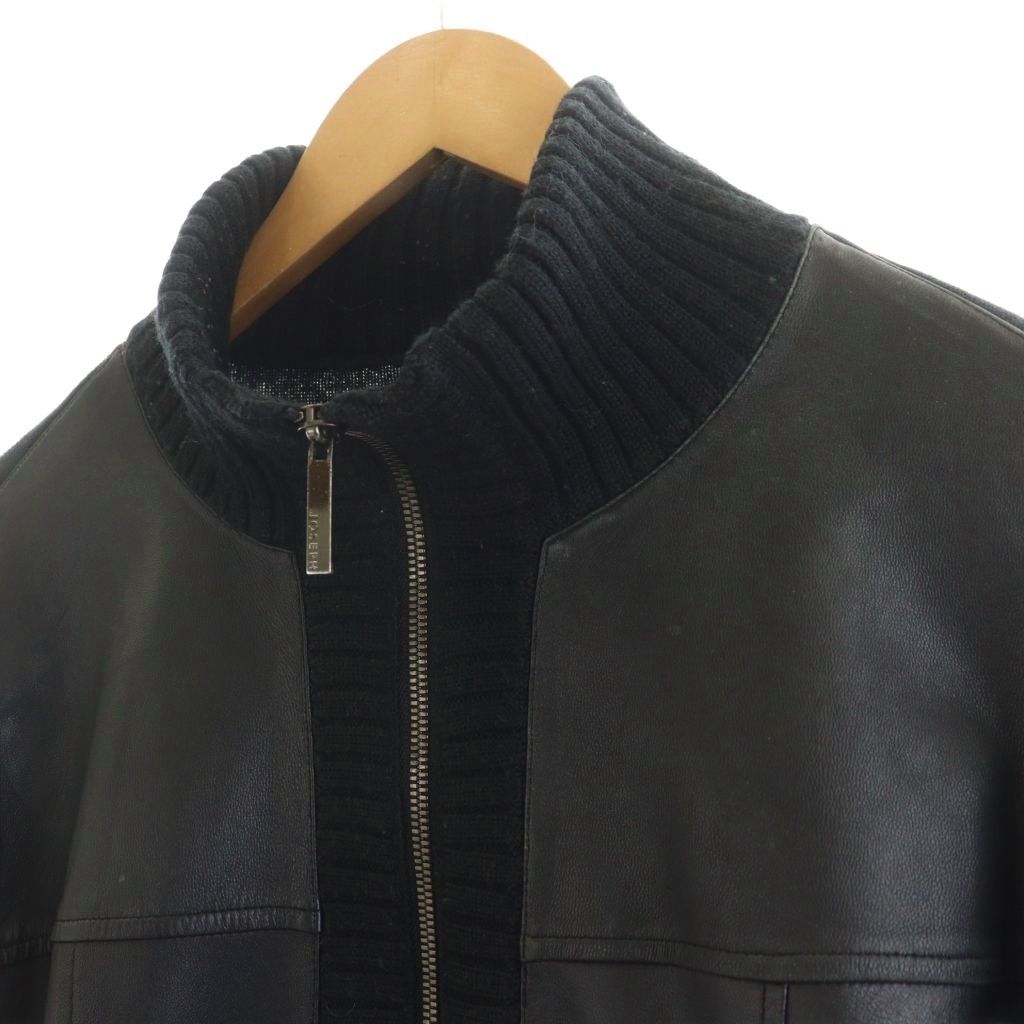 ジョセフオム JOSEPH HOMME ニットジャケット レザー切替 ジップアップ