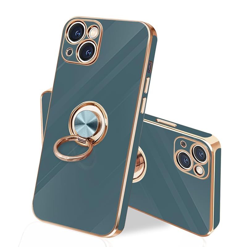 danliangqifei iPhone 13 ケース リング 耐衝撃 360°回転 スタンド機能