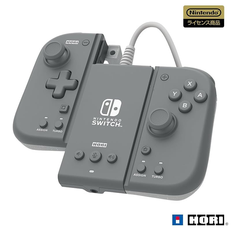 任天堂ライセンス商品 グリップコントローラー Fit アタッチメントセット for Nintendo Switch PC チャコールグレイ Switch対応
