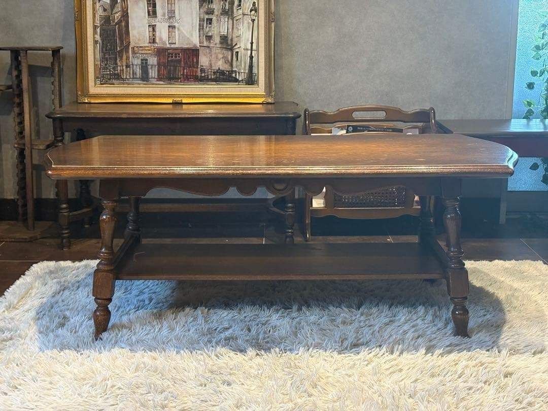 飛騨産業 キツツキマーク ローテーブル センターテーブル アンティーク