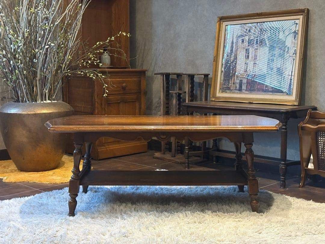 飛騨産業 キツツキマーク ローテーブル センターテーブル アンティーク