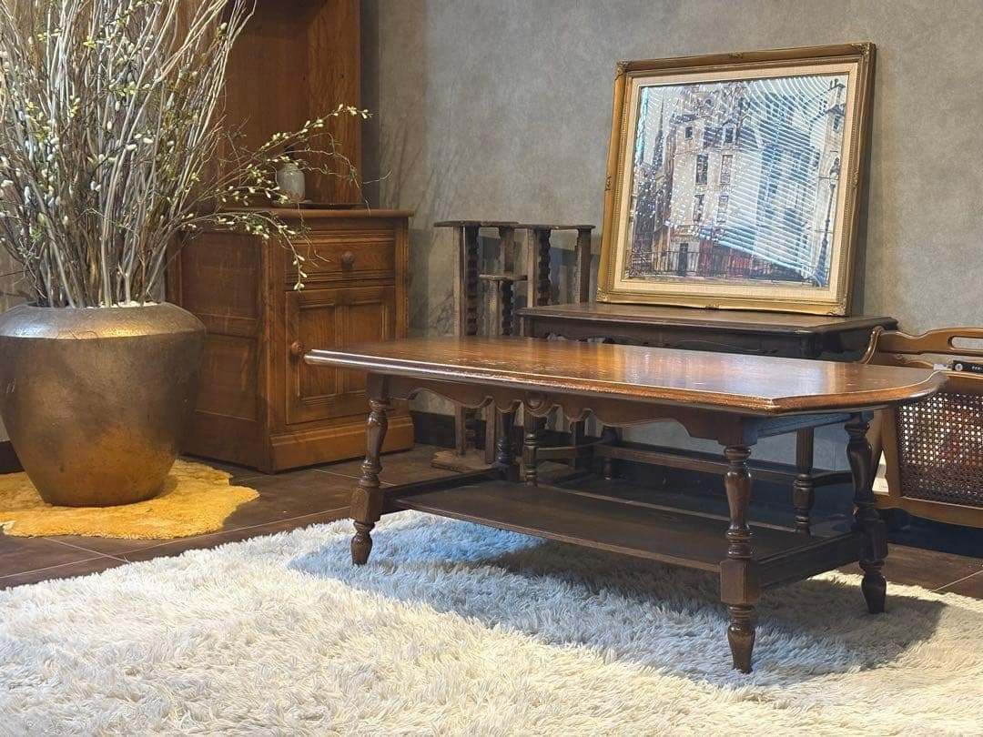 飛騨産業 キツツキマーク ローテーブル センターテーブル アンティーク