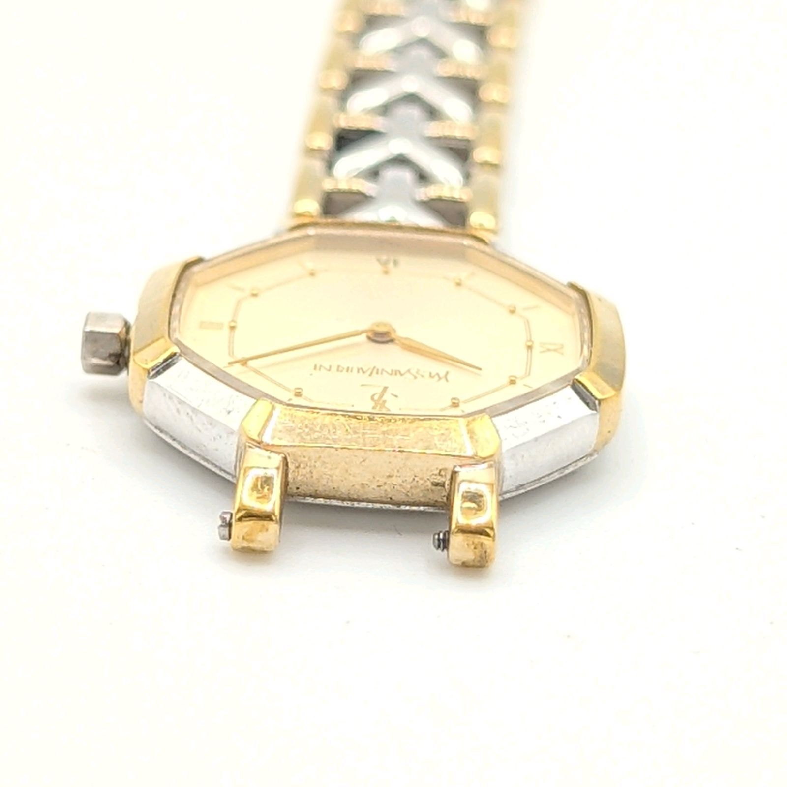 Yves Saint Laurent 2200-241762 Watch QZ Ladies Gold Silver Combi