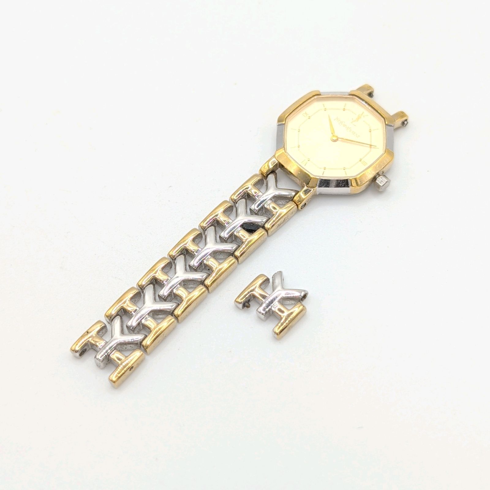 Yves Saint Laurent 2200-241762 Watch QZ Ladies Gold Silver Combi