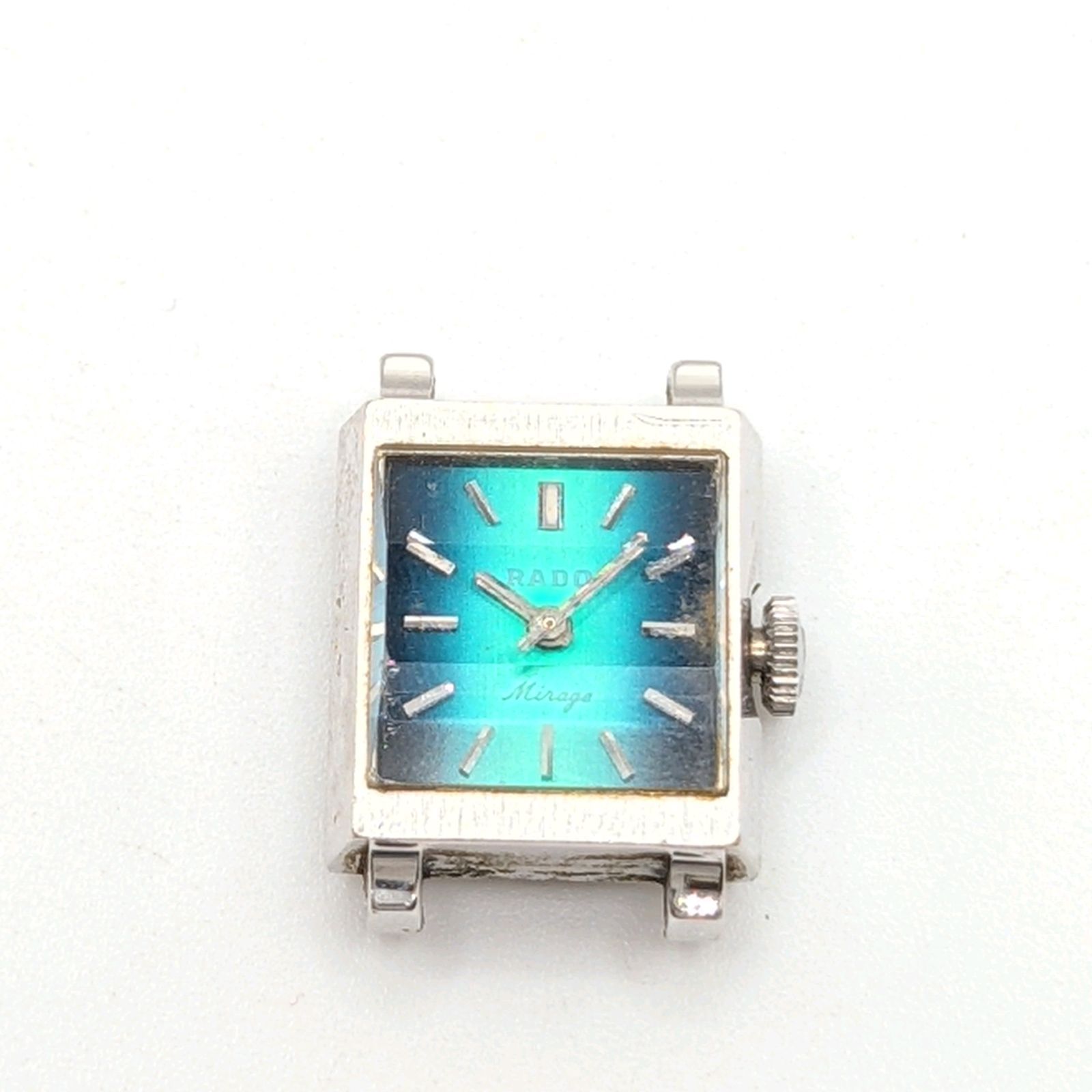 RADO Watch Hand-winding Ladies Silver Green dial Square Y2K 00S