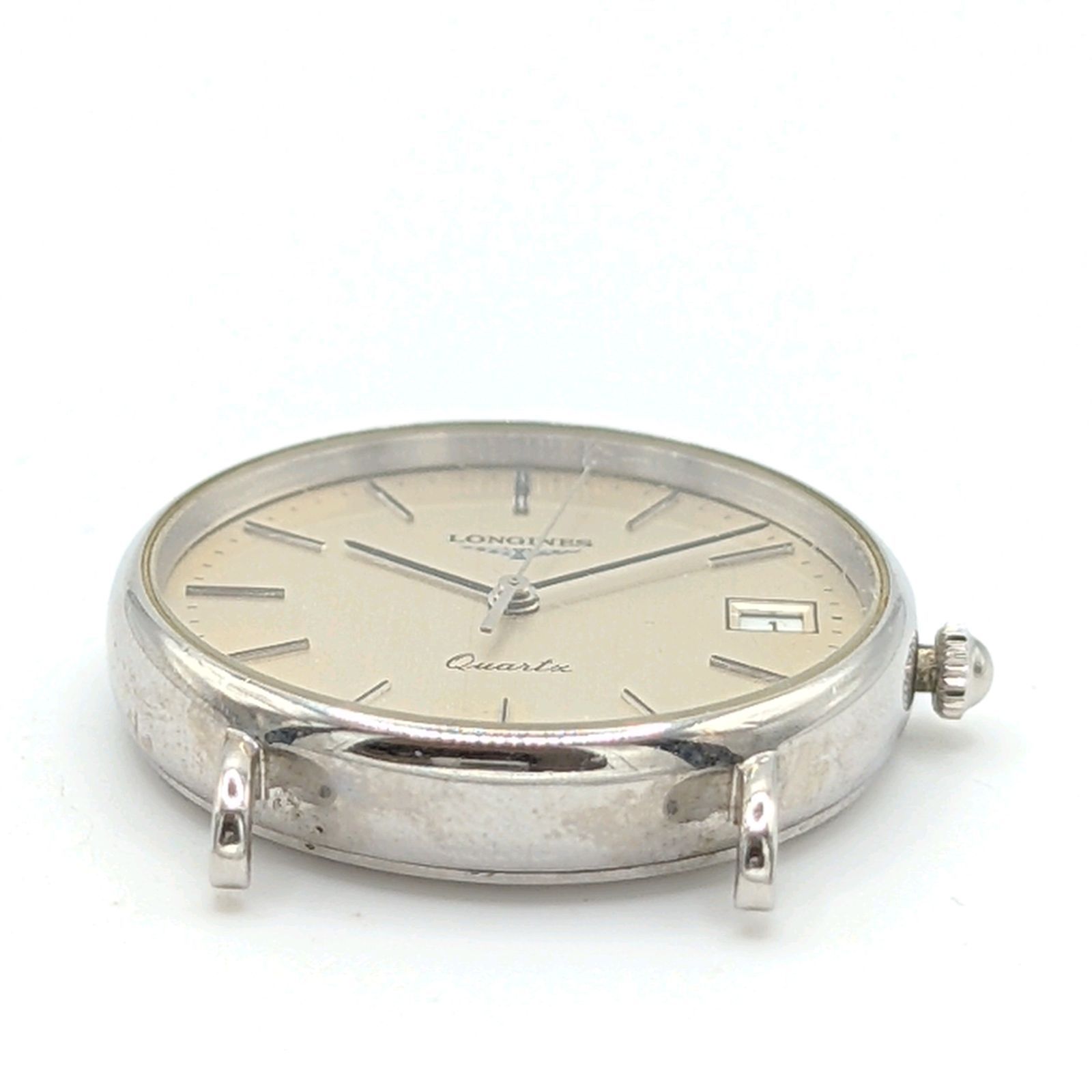 LONGINES Watch Quartz Men's Silver Round Y2K 00S Vintage Not