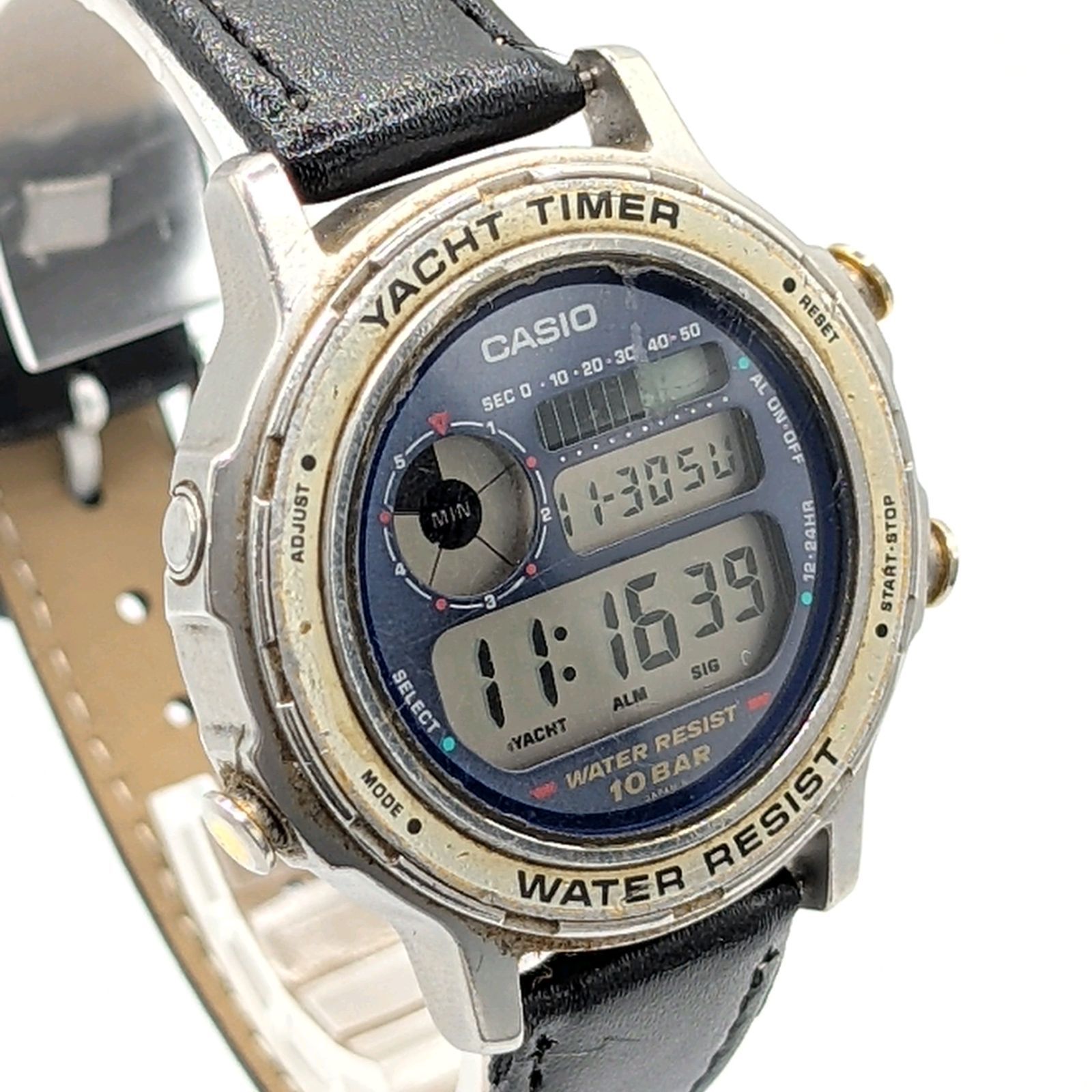 CASIO Yacht Timer TRW-301 Watch Quartz Round Silver Digital Y2K