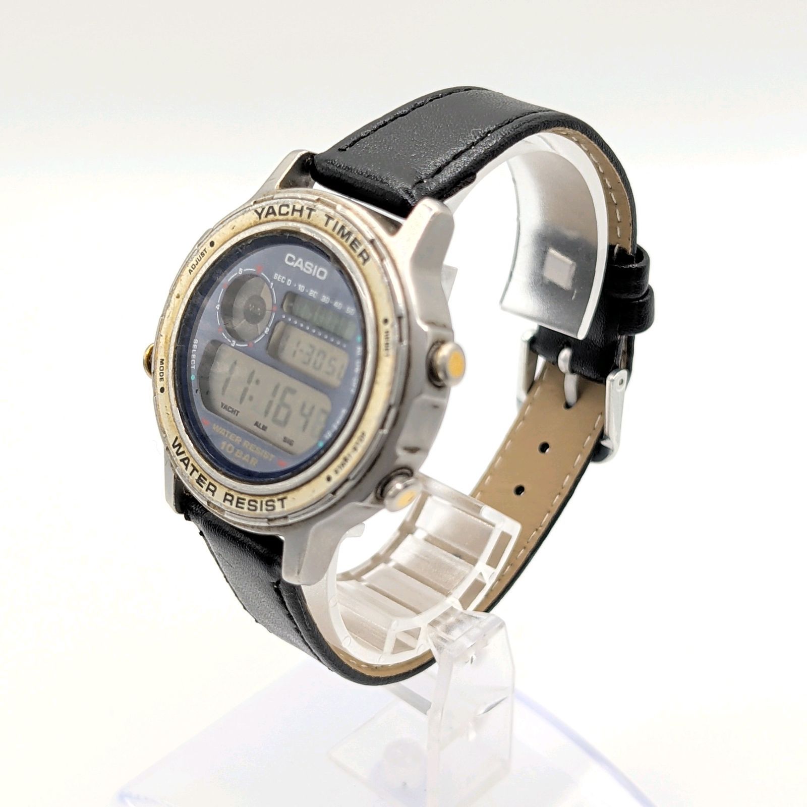 CASIO Yacht Timer TRW-301 Watch Quartz Round Silver Digital Y2K