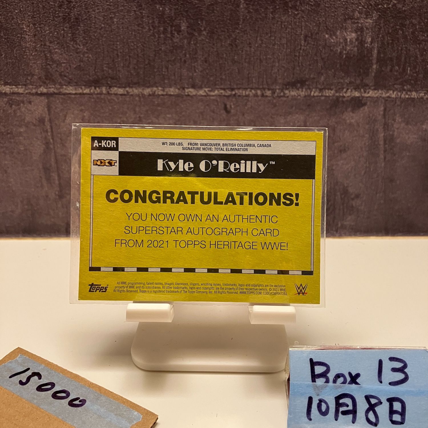2021 Topps Heritage WWE Kyle O Reilly 56/99 直筆サインカード NXT