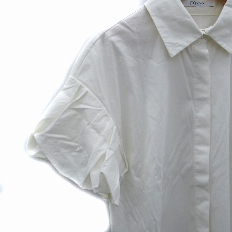 フォクシー FOXEY シャツ ブラウス 半袖 パフスリーブ 40 L 白