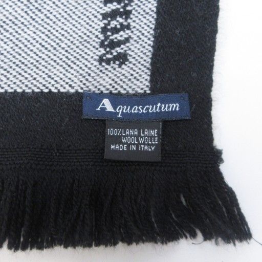 アクアスキュータム AQUASCUTUM マフラー ウール ロゴ フリンジ